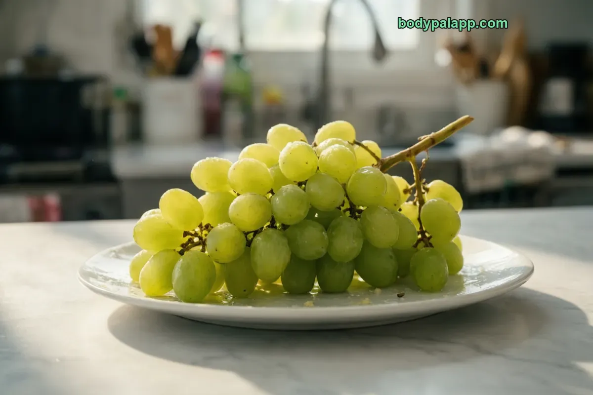 Seedless grapes, Thompson seedless, raw