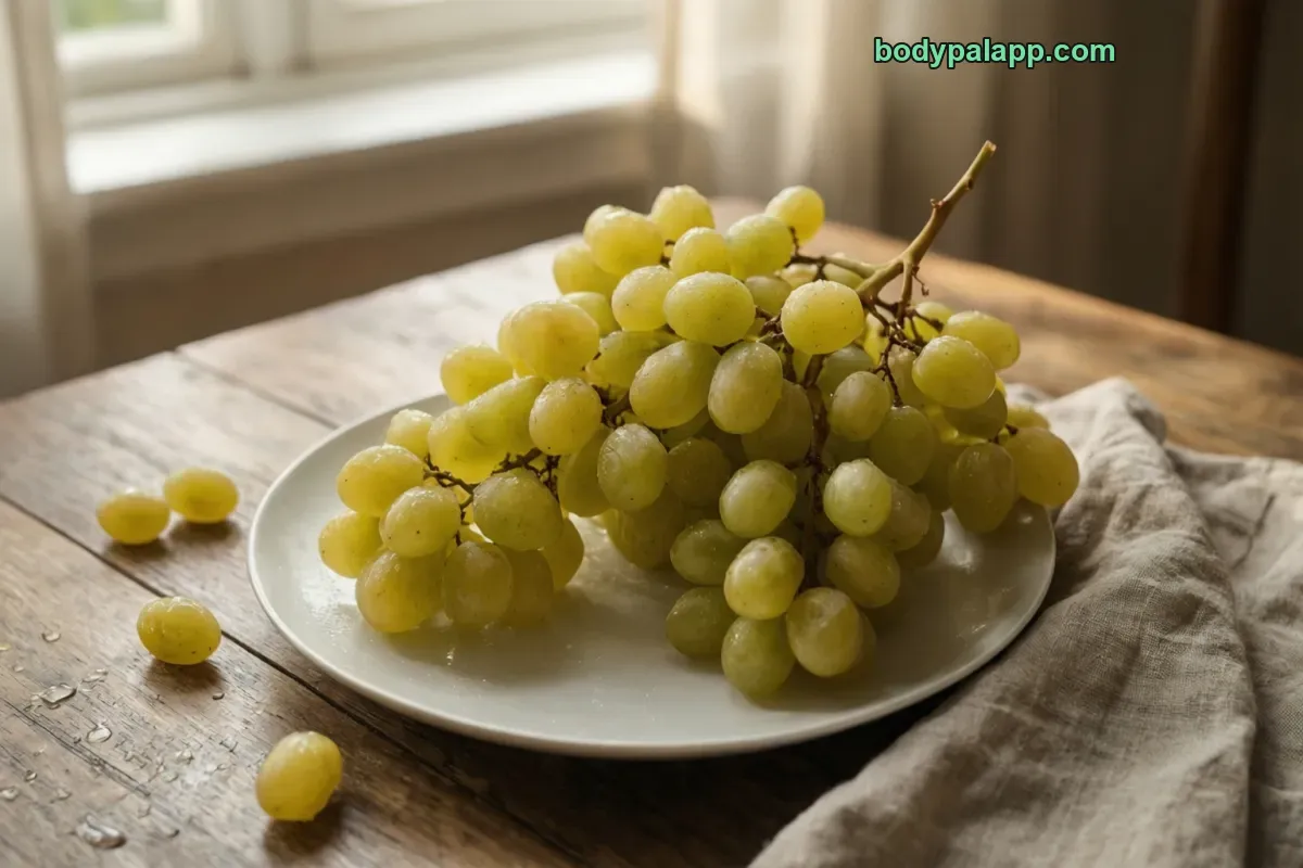 White grapes, white variety, raw