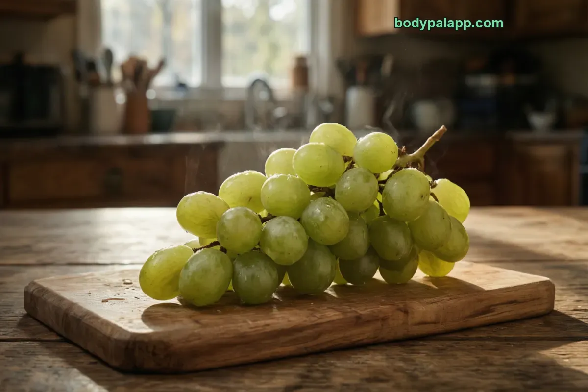 Green grapes, green variety, raw