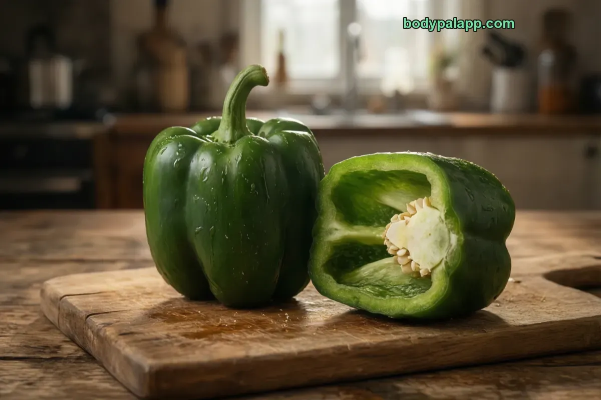 Green pepper, boiled, drained, salted