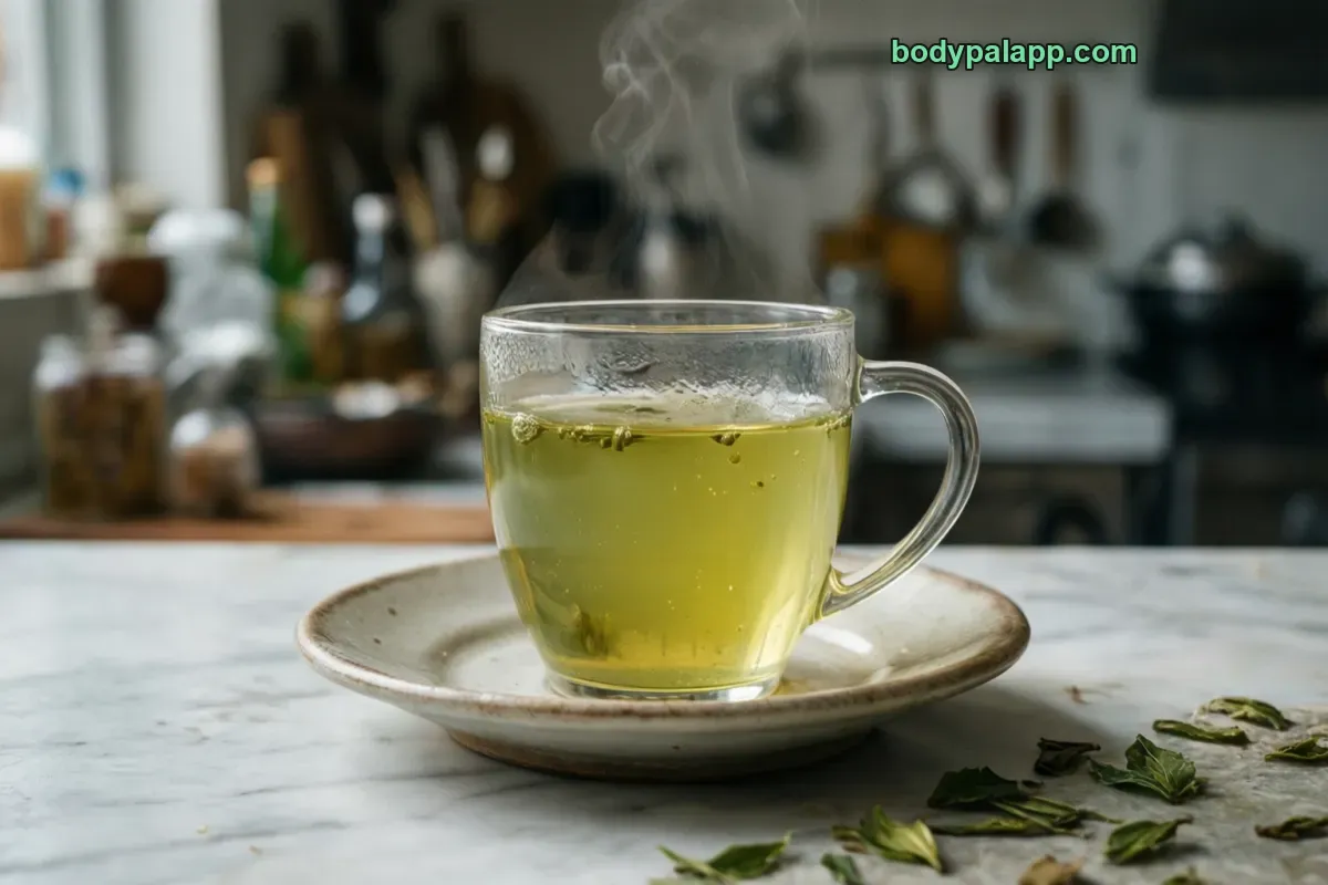Green tea, brewed, unsweetened