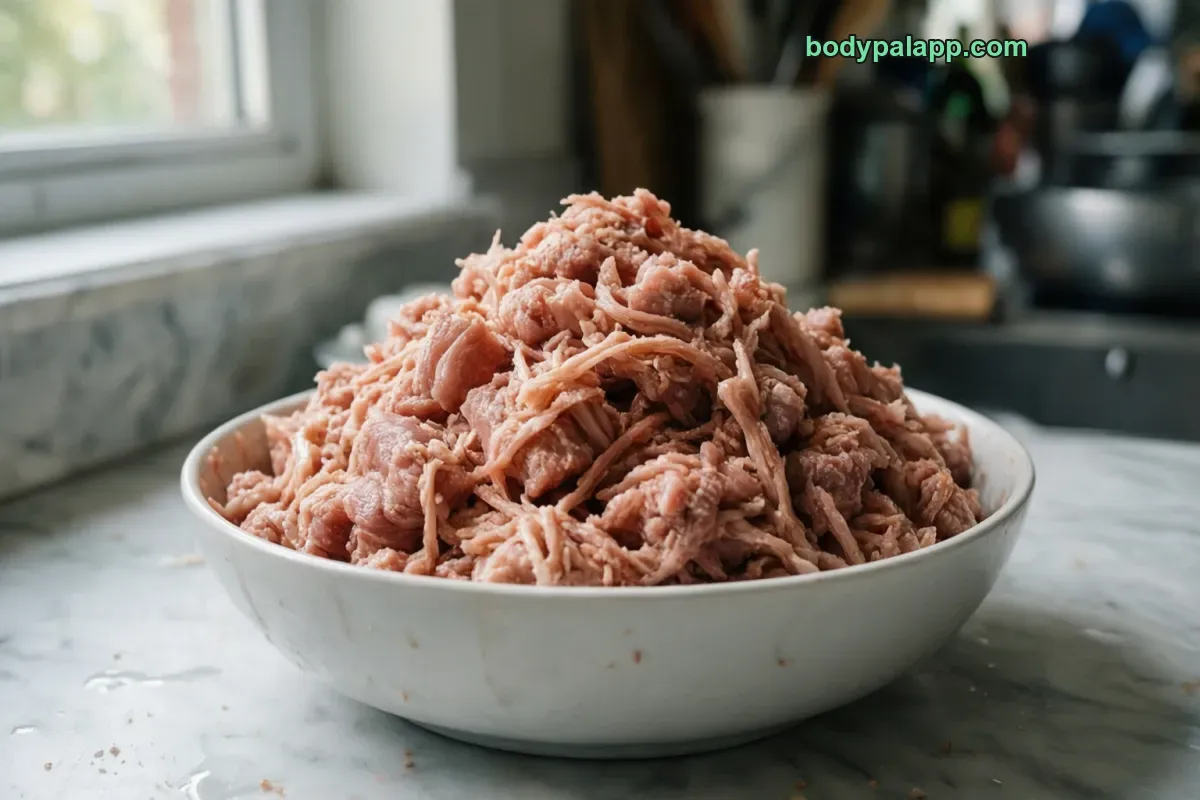 Ground pork, cooked