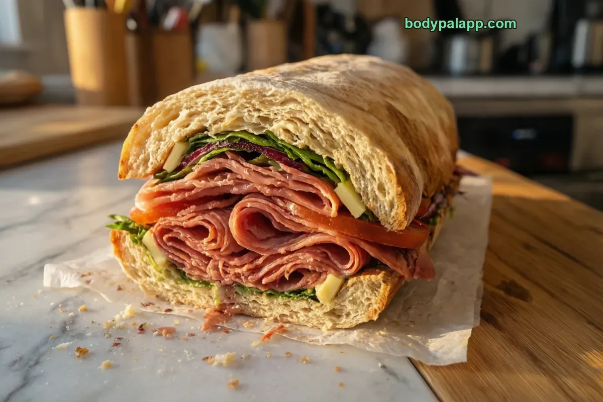 Ham sub, restaurant serving