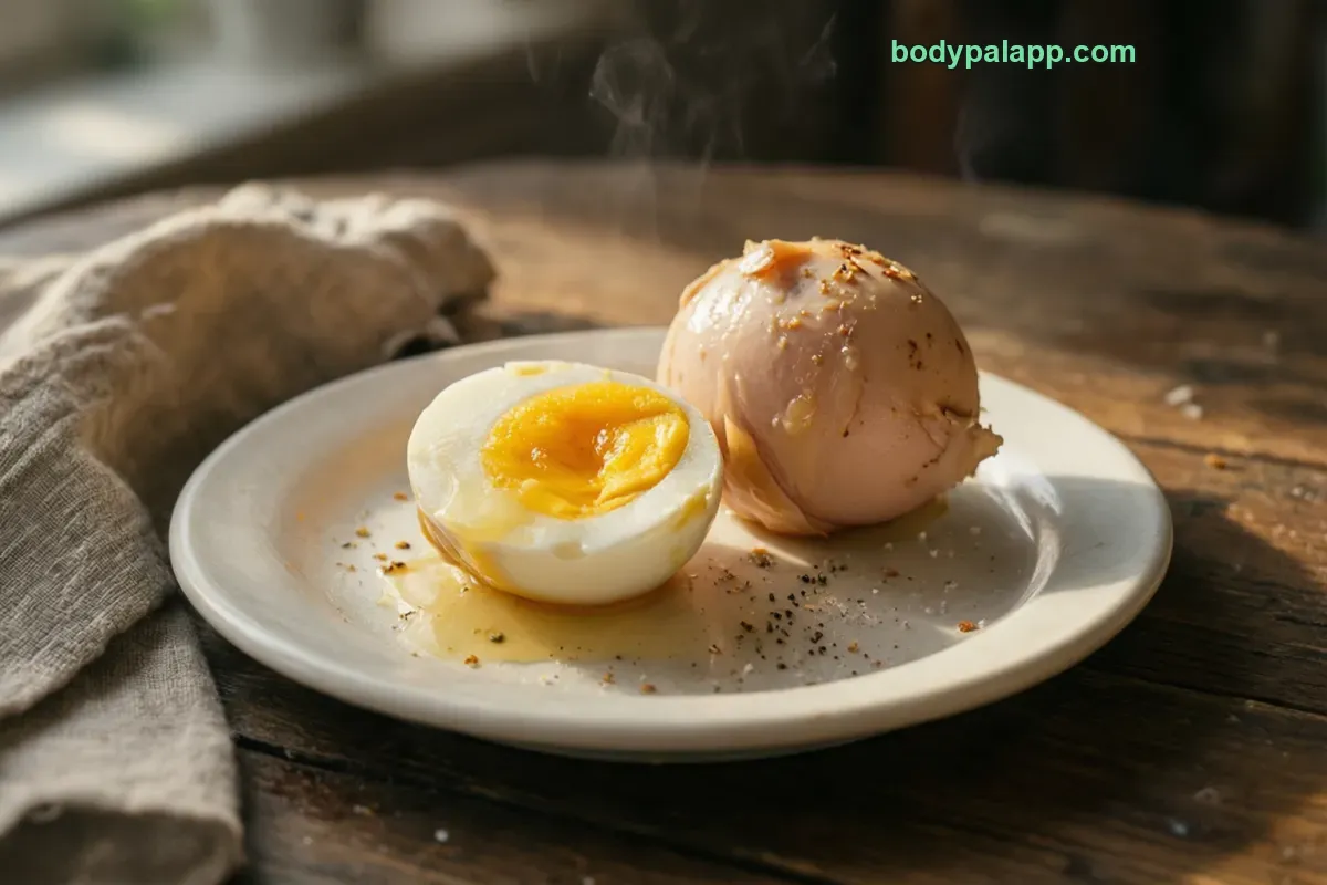 Hard-boiled egg, hard-boiled