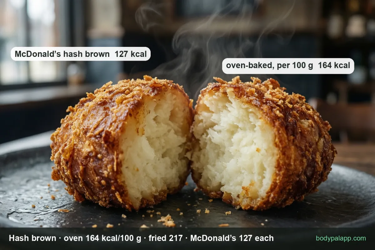 Hash brown variants calories comparison