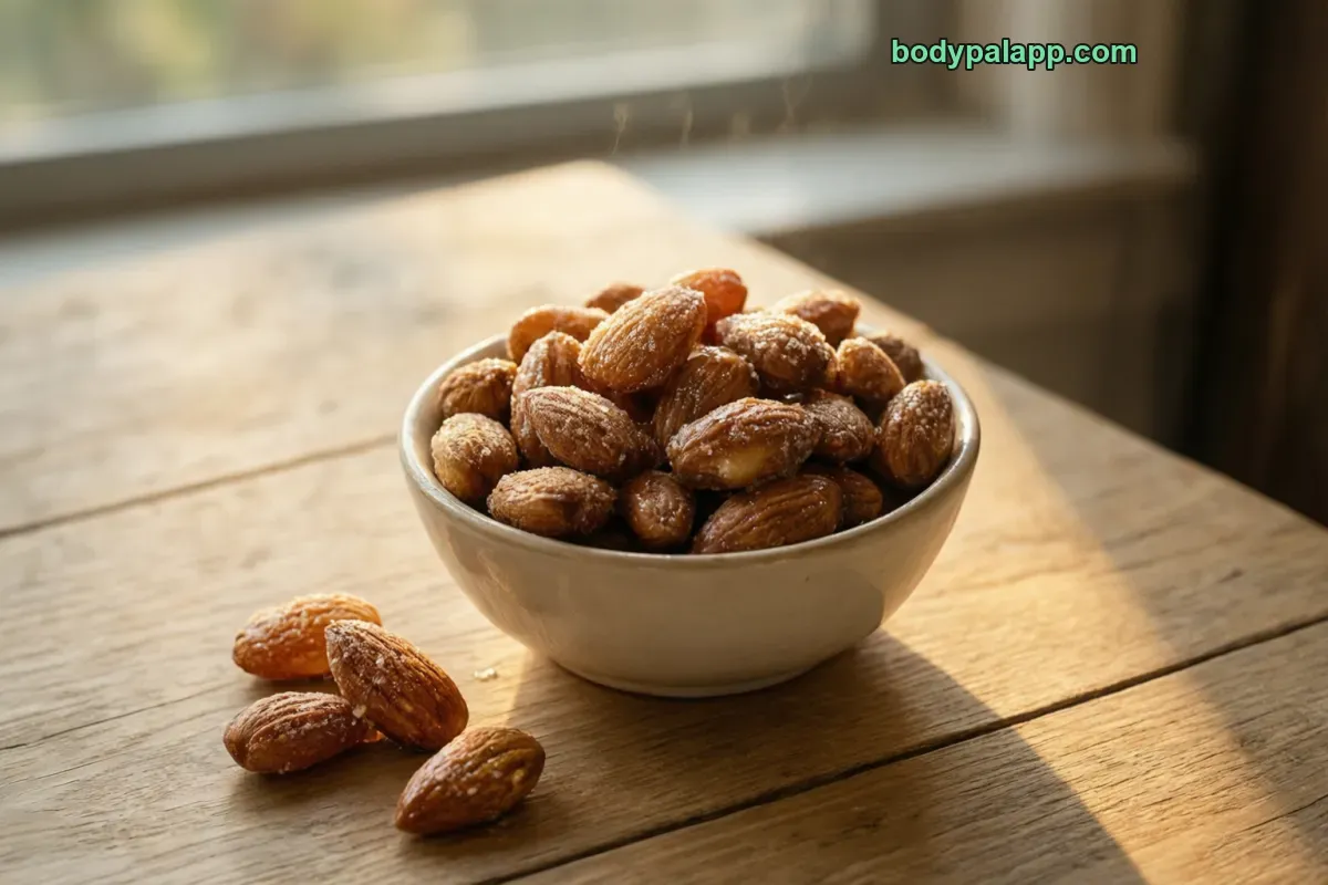 Honey roasted almonds, honey roasted, unblanched