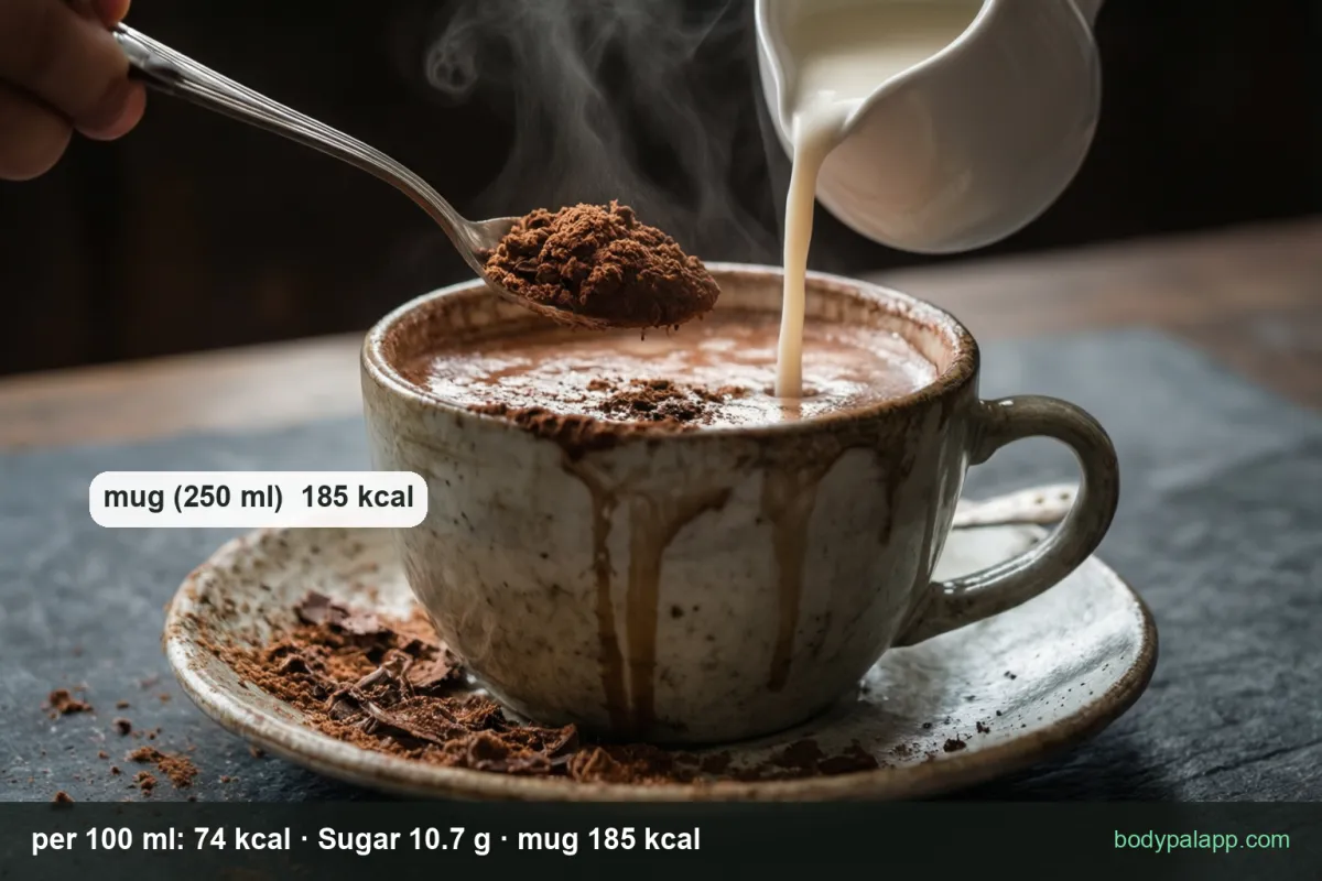 Hot chocolate variants calories comparison