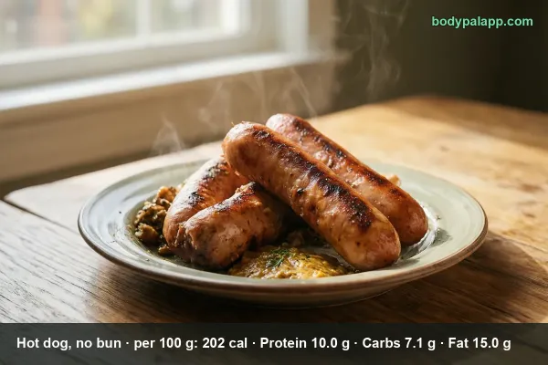 Hot Dog With No Bun calories