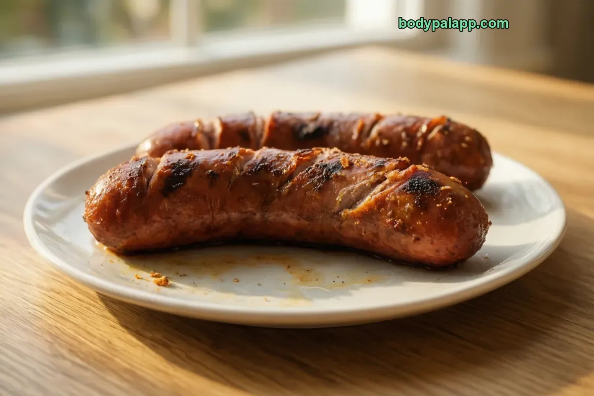 Hot dog without bun, beef frankfurter, heated