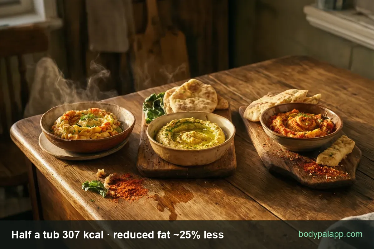 Hummus variants calories comparison