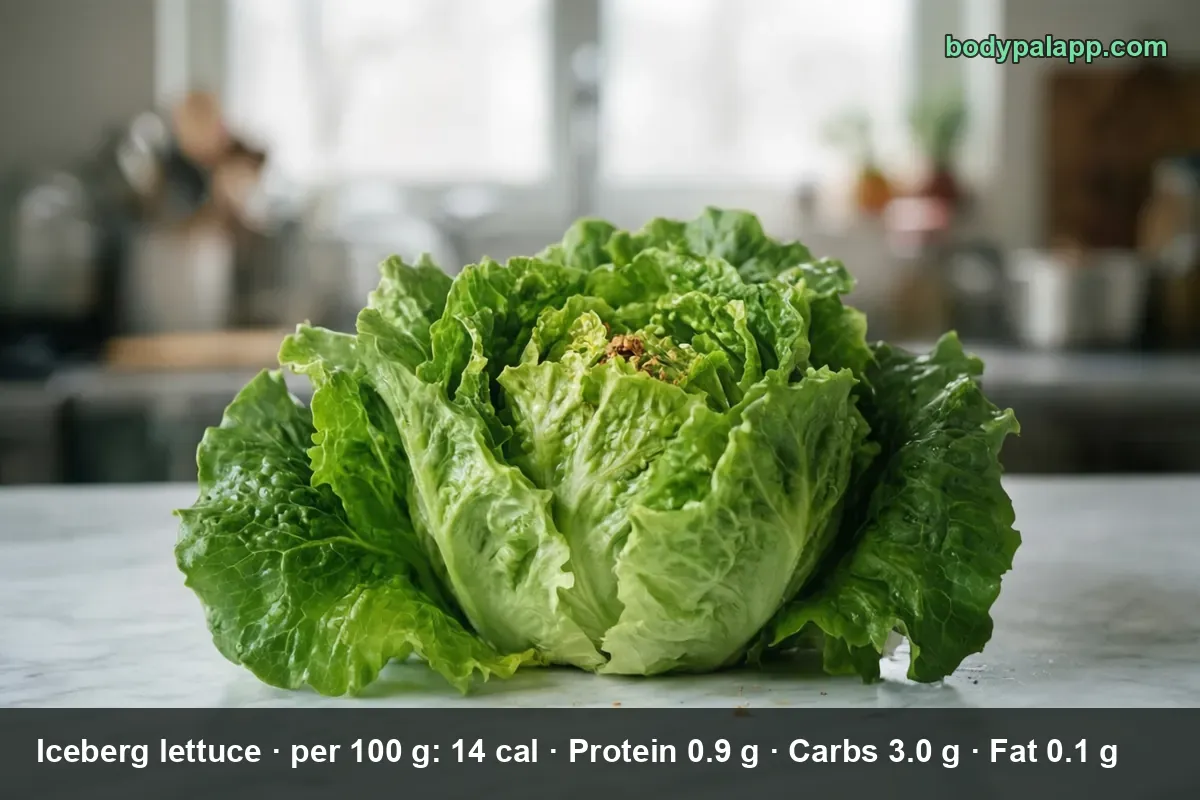 Whole head of lettuce with loose, dark green ruffled leaves and crumbs in the center