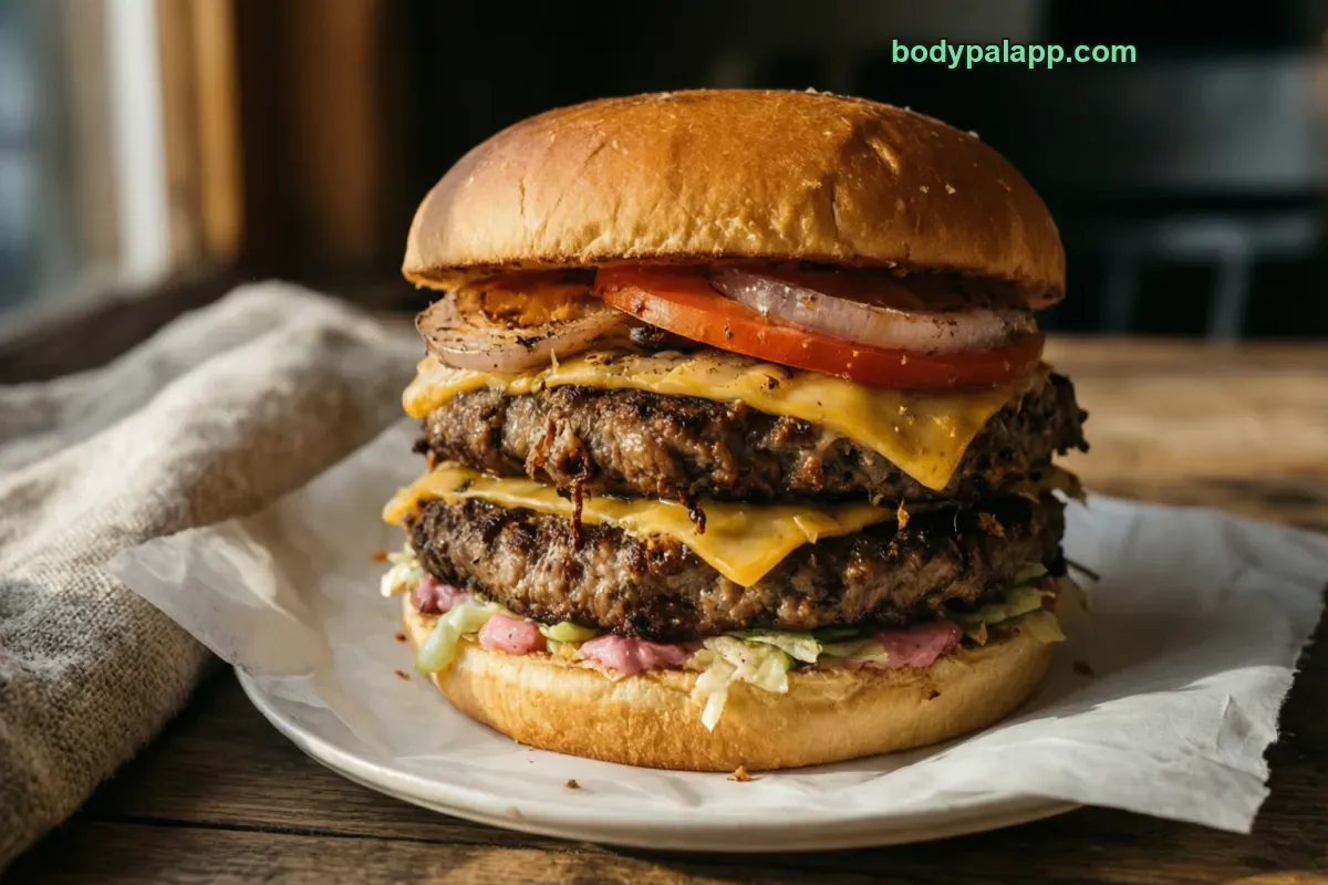 In-n-out double-double, fast food double cheeseburger