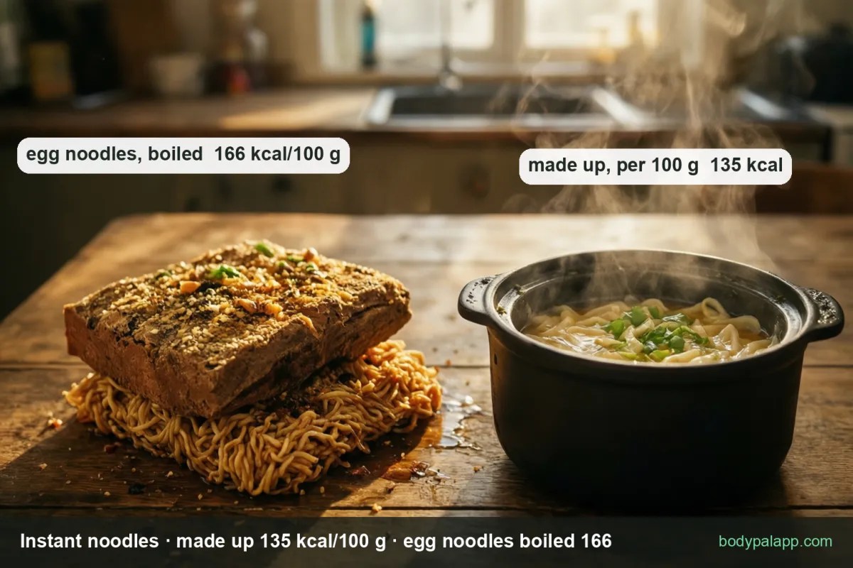 Instant noodles variants calories comparison