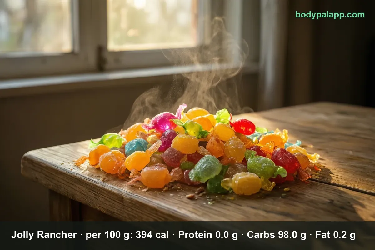 Pile of colorful candies, some in twisted clear wrappers, most with a sugared gummy-like surface
