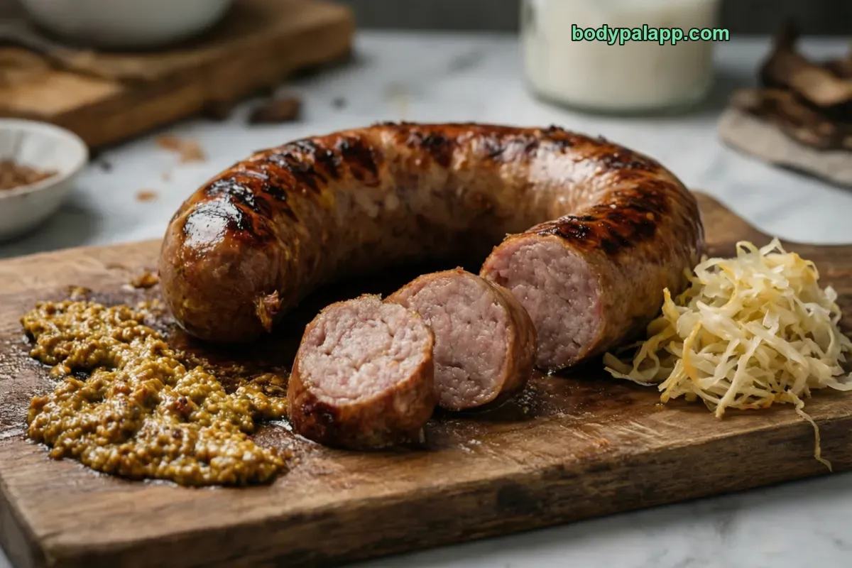 Kielbasa, fully cooked, grilled