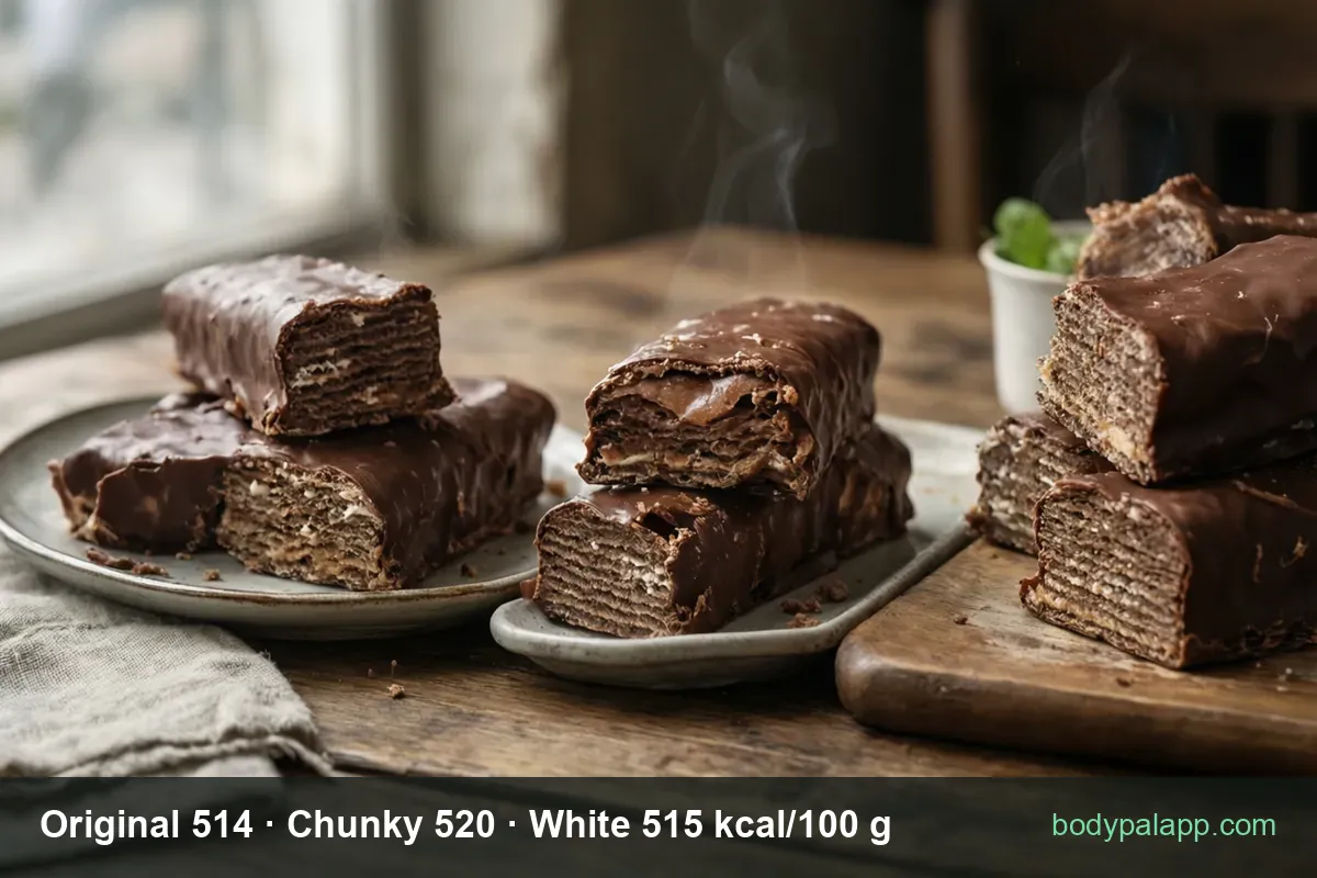 Kit Kat variants calories comparison