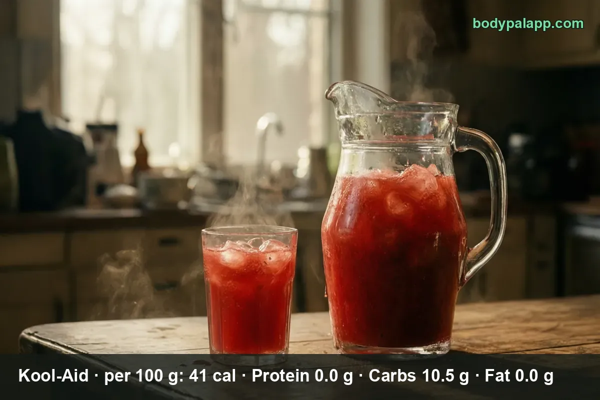 Pitcher of red Kool-Aid with ice next to one filled glass of the same drink