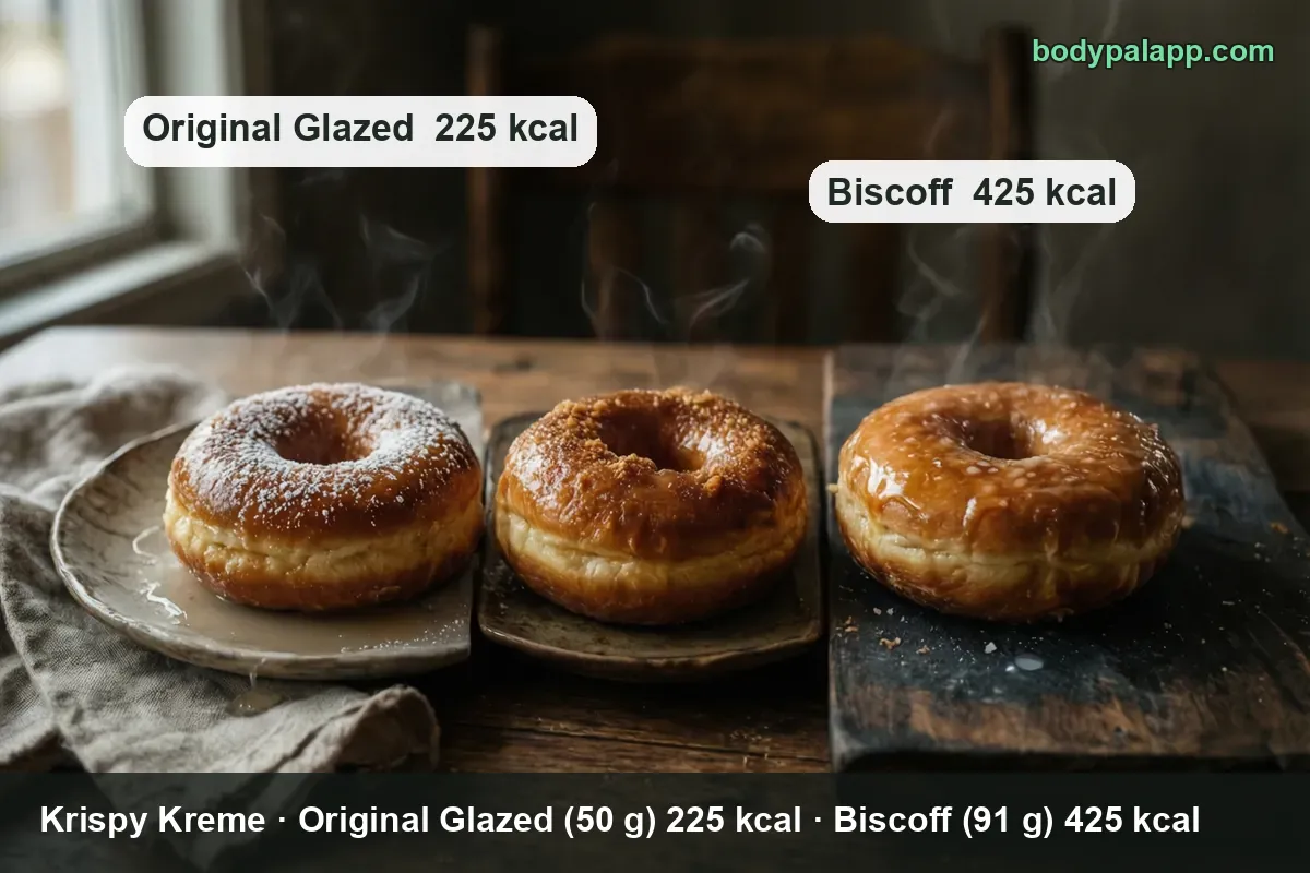 Krispy Kreme doughnut varieties calories comparison