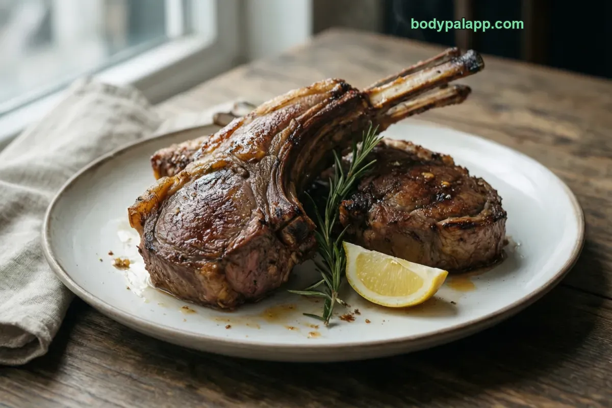 Lamb chop, cooked