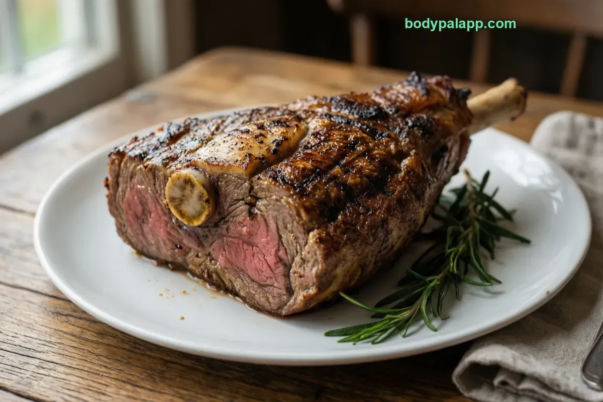 Lamb steak, lean and fat, fast fried