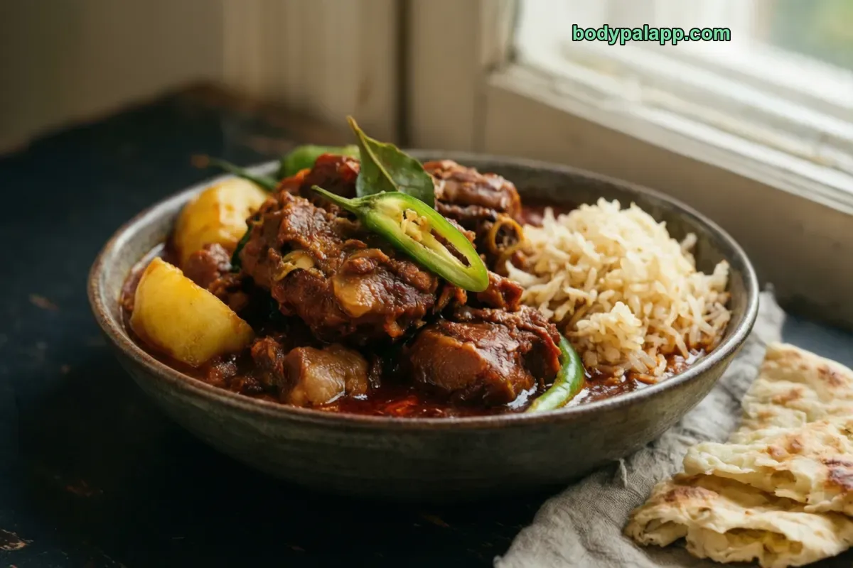 Lamb vindaloo, packaged, per label