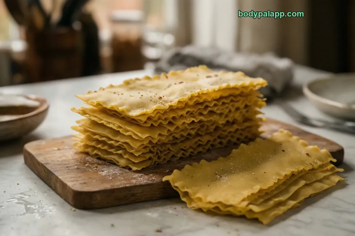 Lasagna noodles, egg pasta, cooked