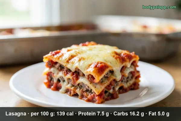 Lasagna calories