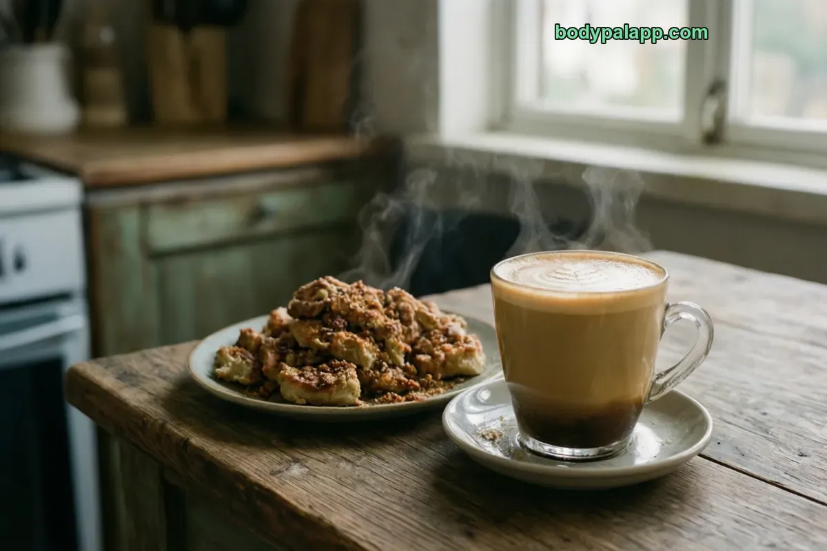 Latte with skim milk, made with nonfat milk
