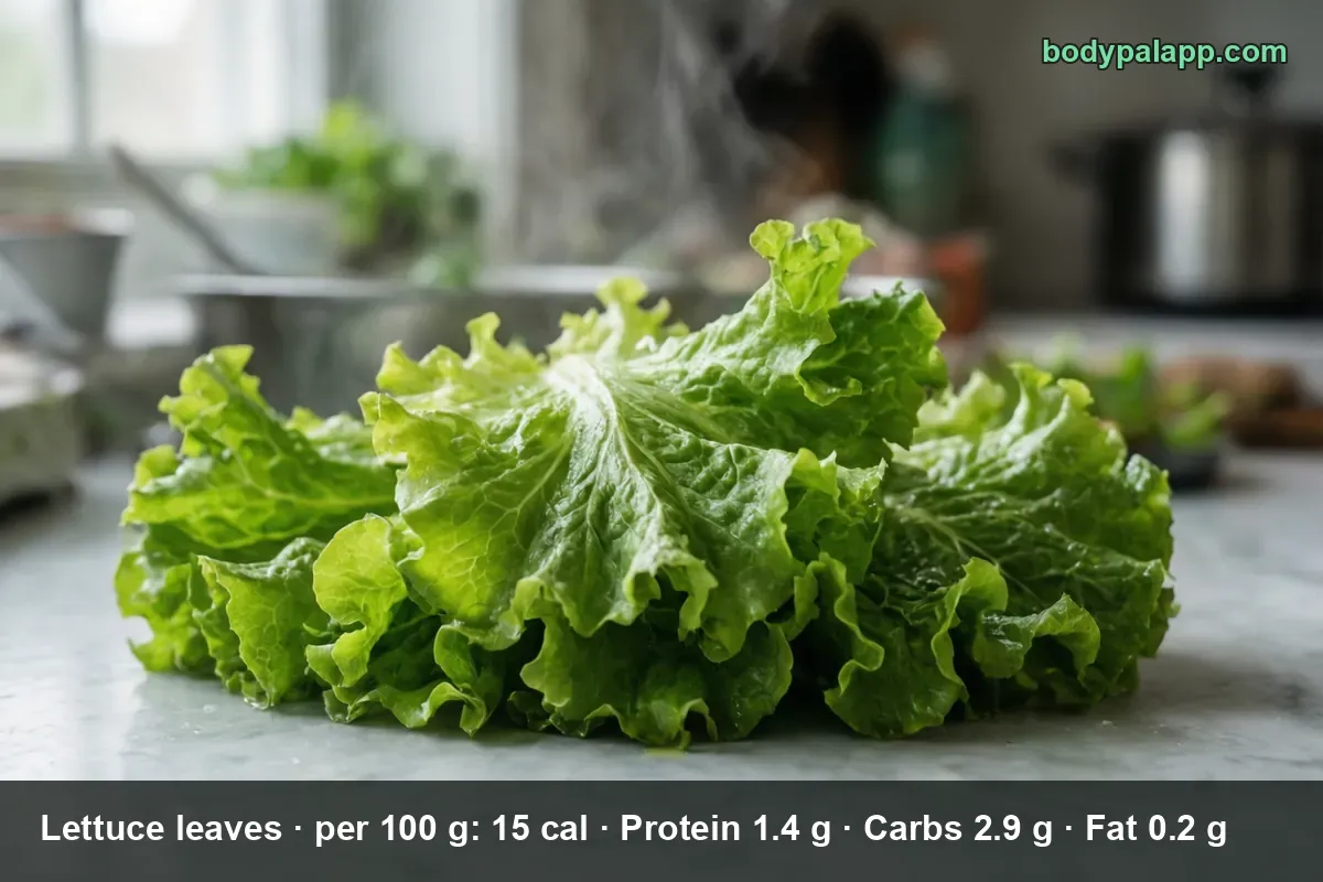 Pile of torn green leaf lettuce leaves with water droplets on a counter