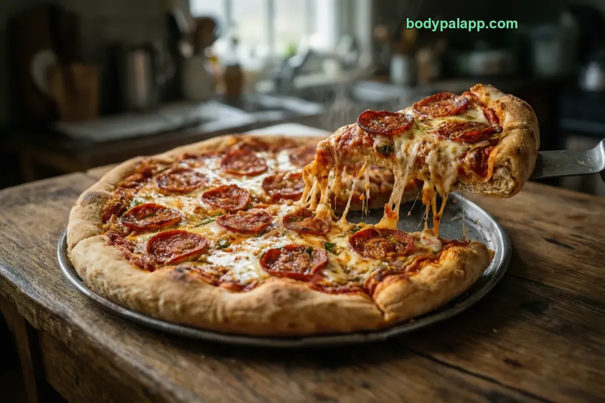 Little caesars pepperoni pizza, fast food, original crust