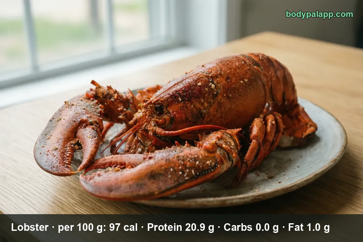 One whole cooked lobster with claws on a grey plate