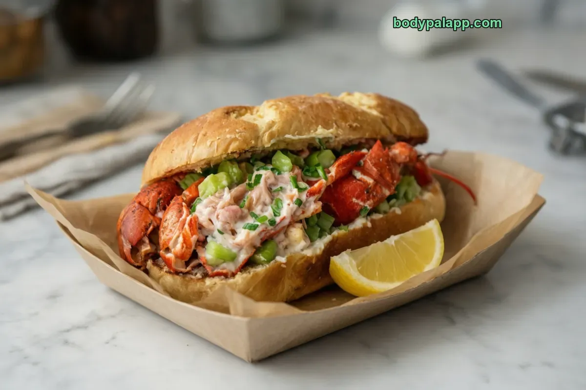 Lobster roll, packaged, per label
