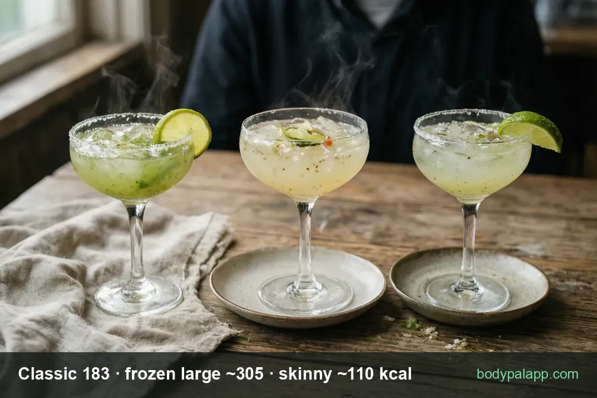 Margarita variants calories comparison