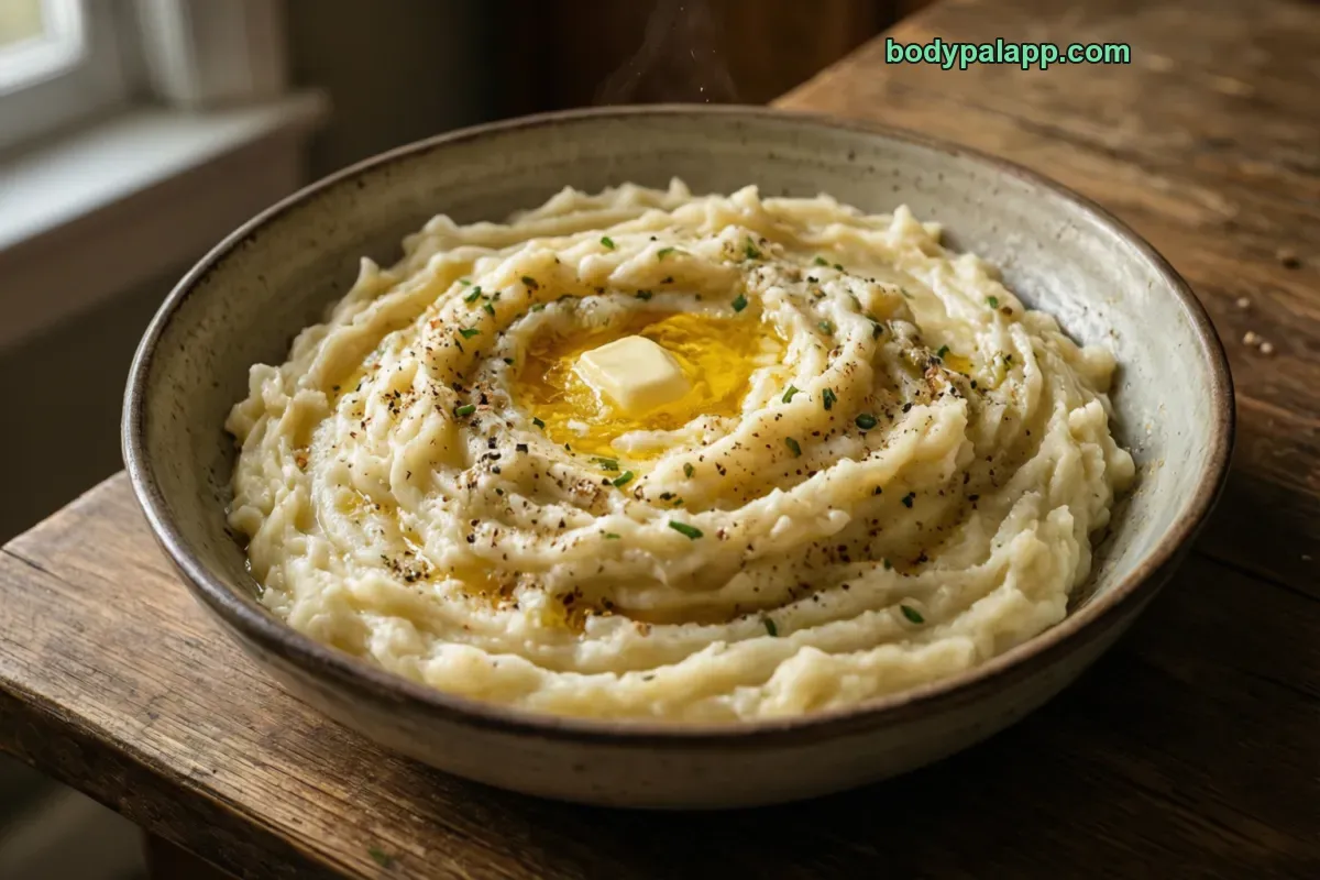 Mashed potatoes, home-prepared, whole milk and butter