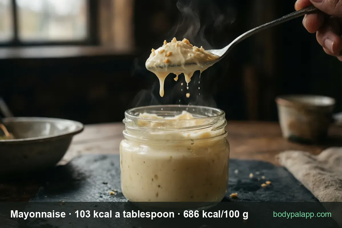Mayonnaise - 103 kcal a tablespoon