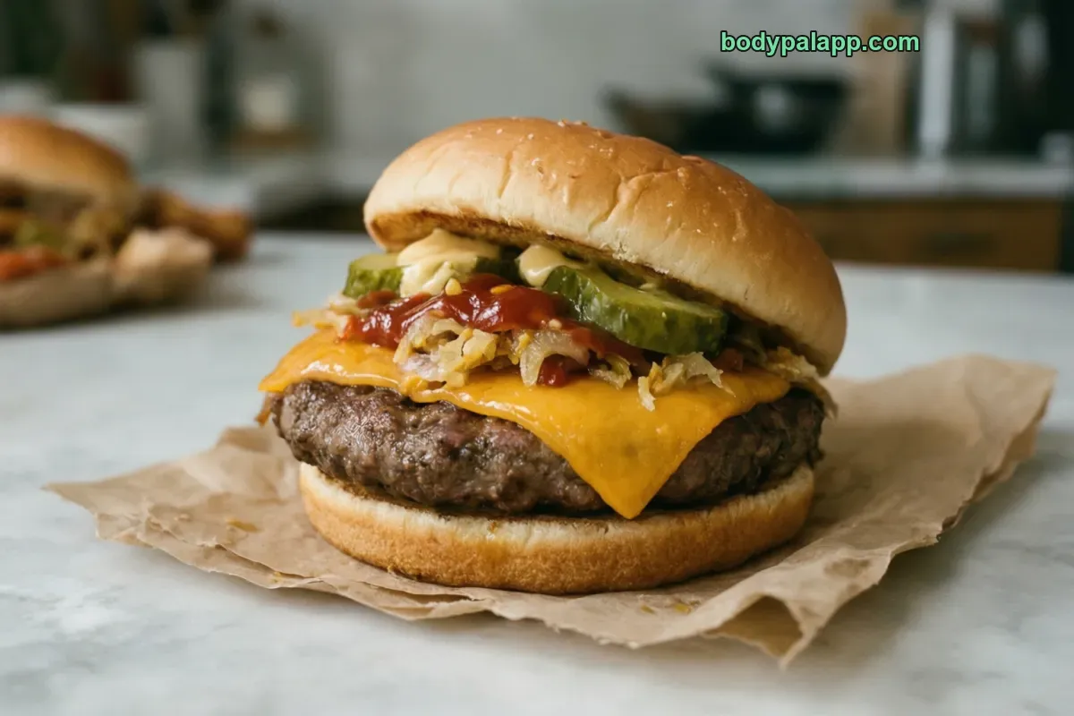 Mcdonald's cheeseburger, fast food