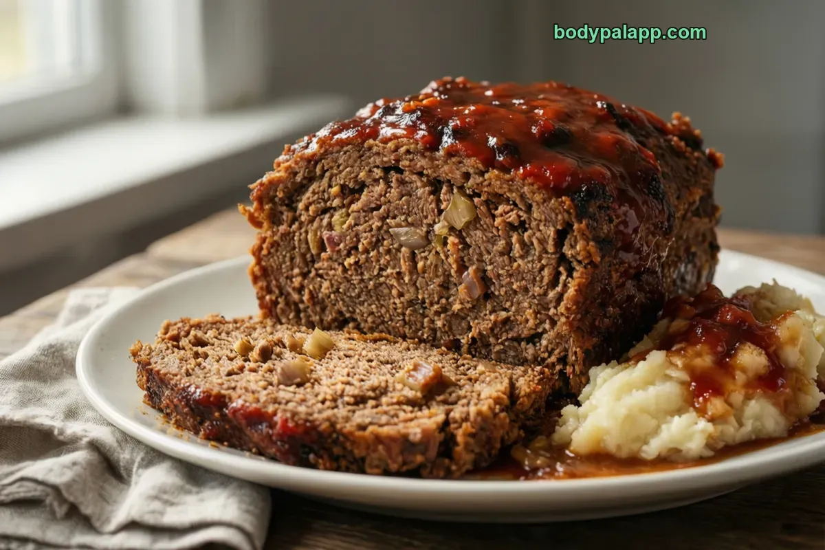 Meat loaf, made with ground beef