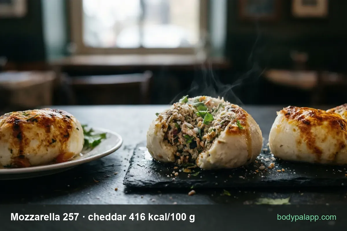 Mozzarella variants calories comparison