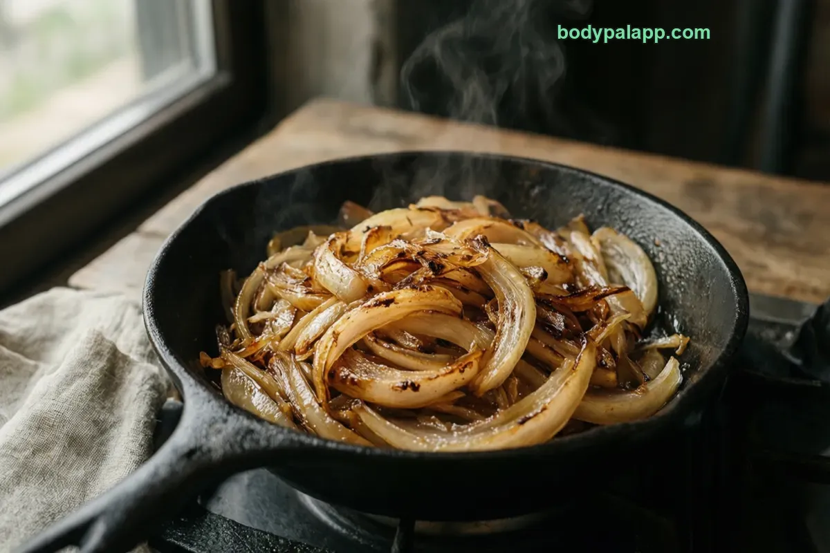 Cooked onion, boiled, drained, unsalted