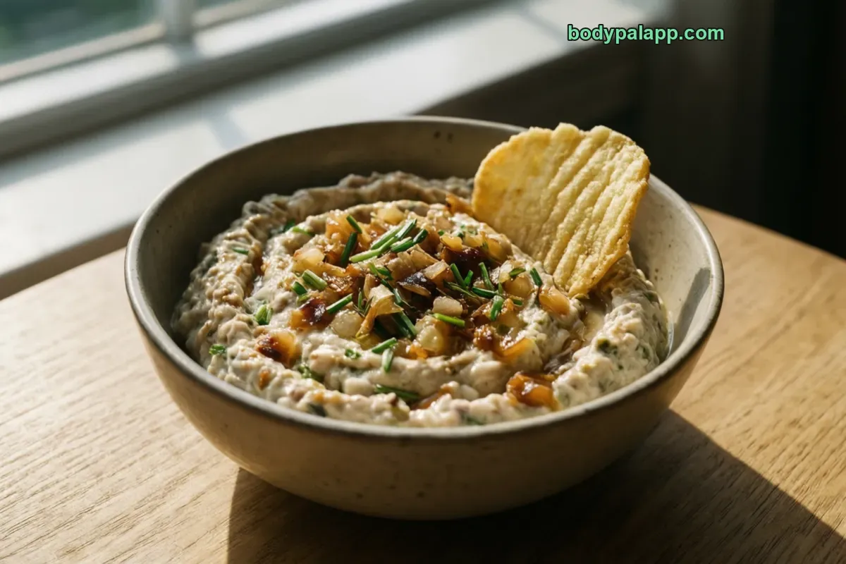 Onion dip, regular, ready to eat