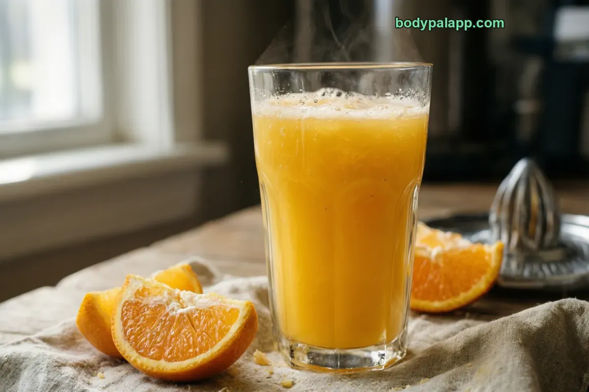 Jus d'orange pressé, pressé frais, sans sucre