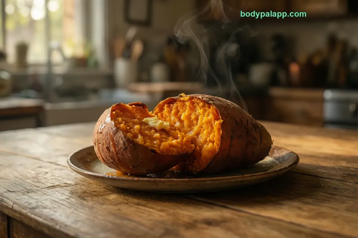 Orange sweet potato, baked in skin, unsalted