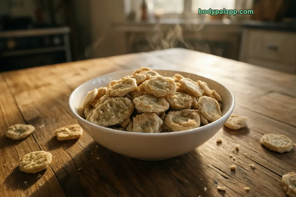 Oyster crackers, plain, ready to eat