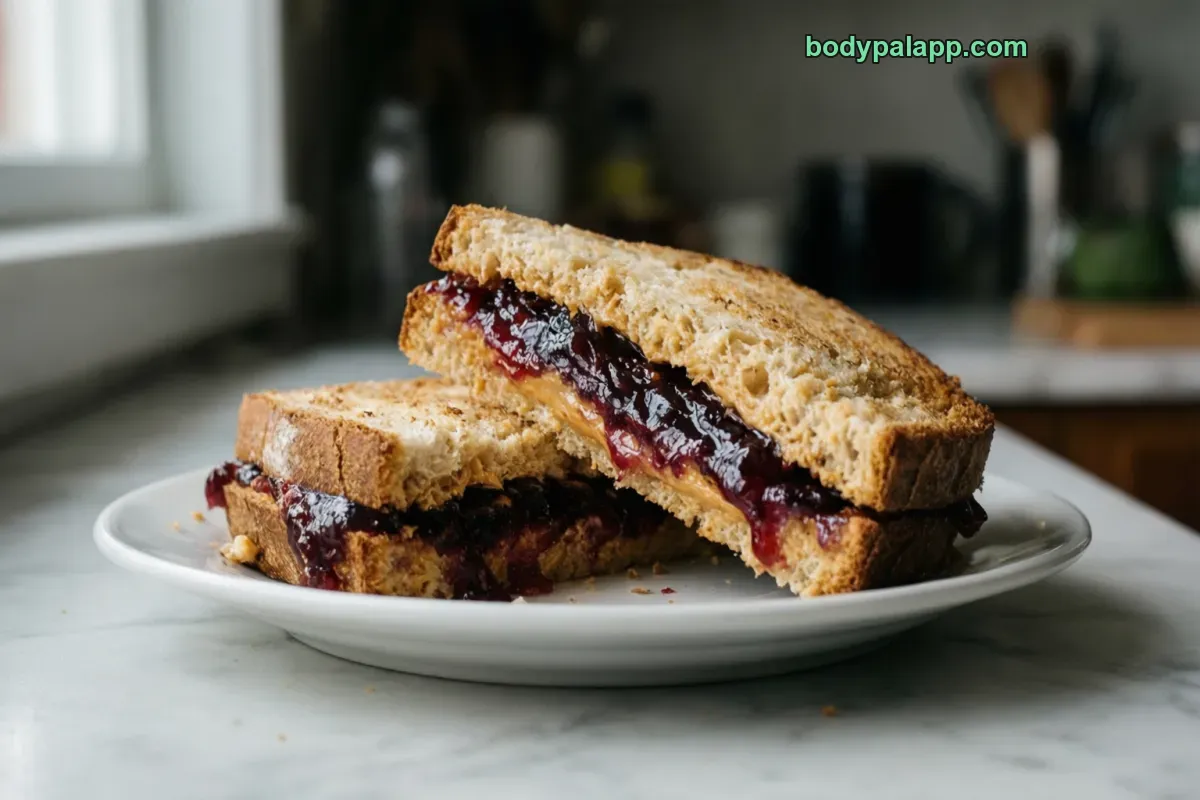 Pb&j sandwich, regular peanut butter and jelly