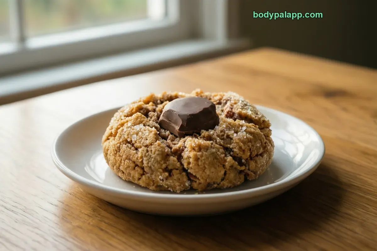 Peanut butter blossom cookie, with chocolate kiss