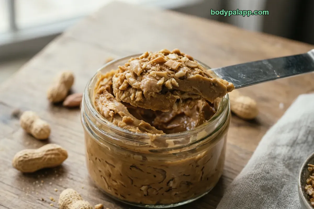 Crunchy peanut butter, chunk style, salted