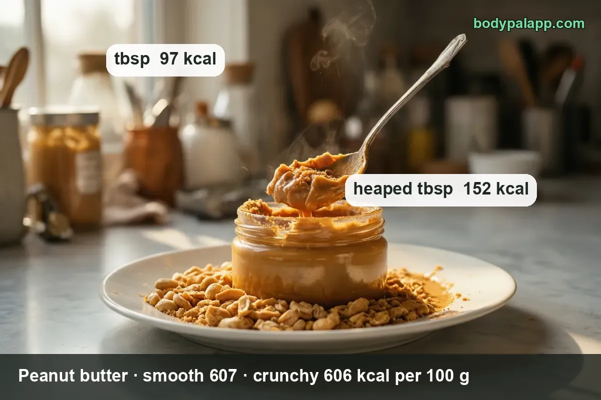 Peanut butter variants calories comparison