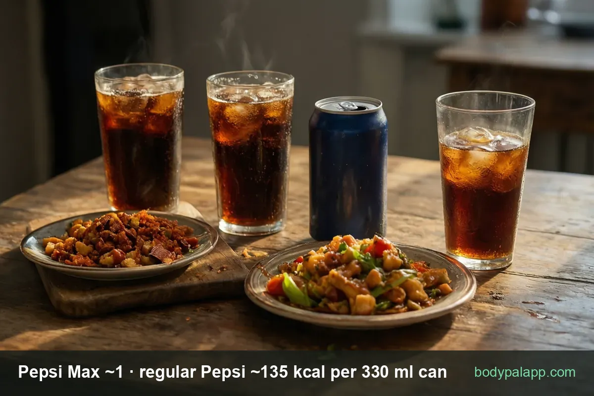 Pepsi Max variants calories comparison