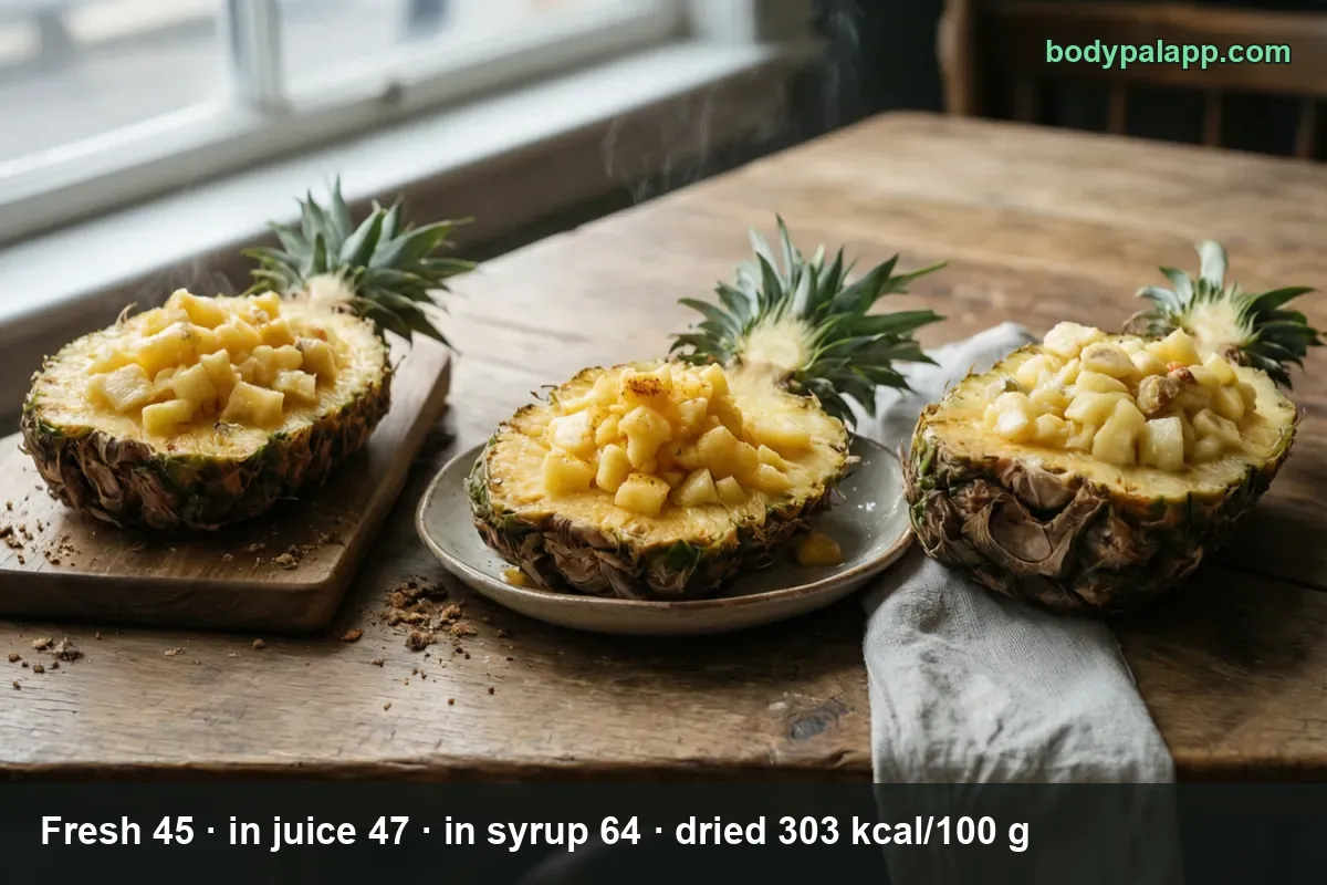 Pineapple variants calories comparison