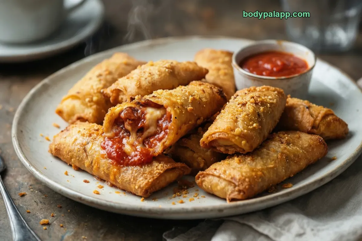 Cheese pizza rolls, packaged, per label
